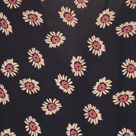 Lush Black, Pink, Floral Feminine Daisy Boho Camisole Spaghetti Strap Top, S - Picture 2 of 11
